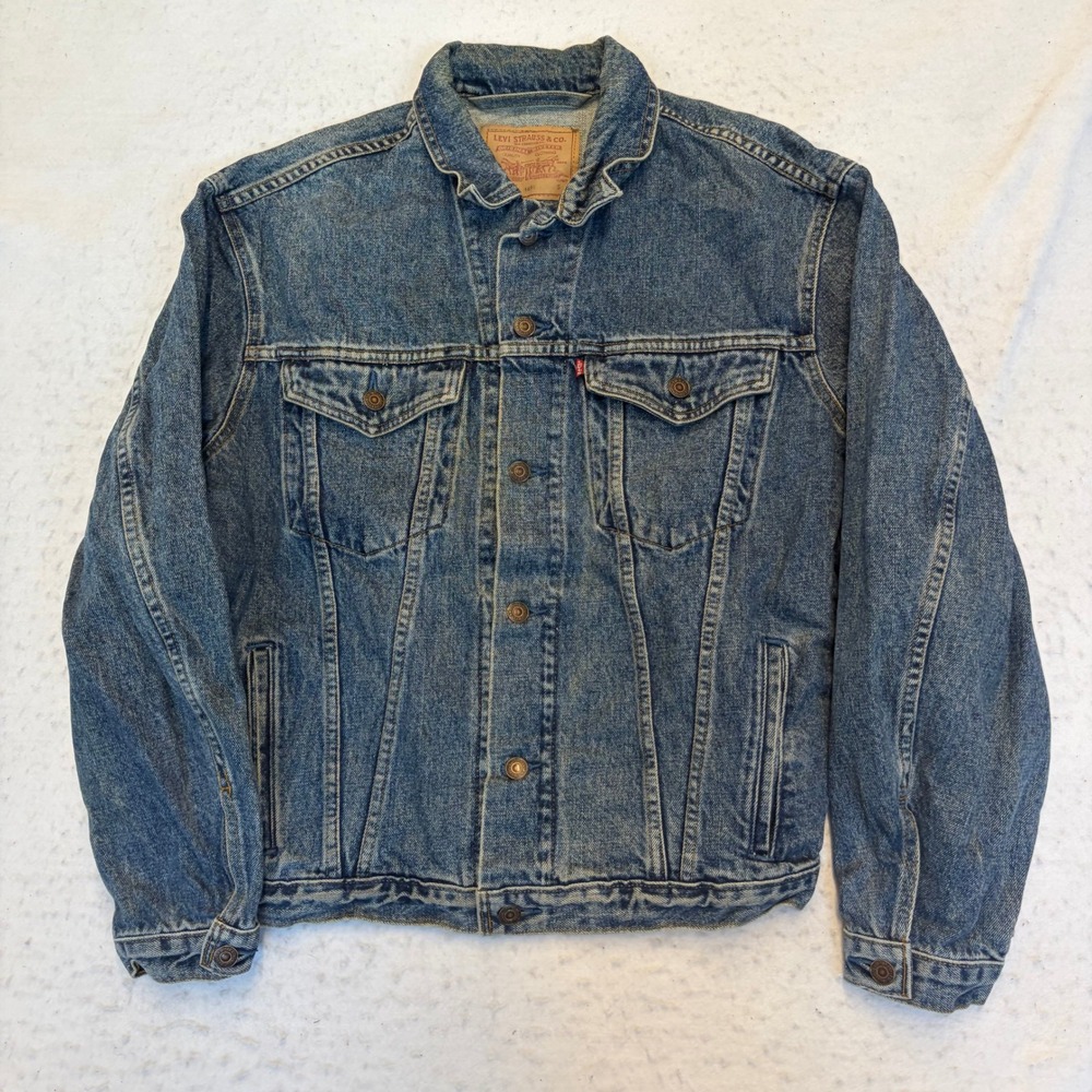 Levi's Denim Trucker Jacket Mens Size S Blue 75525 4891 Vintage